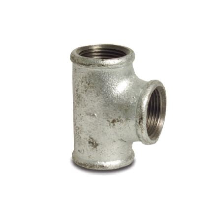 Galv Reducing Tee, Female Thread - 3/4" x 1/2"