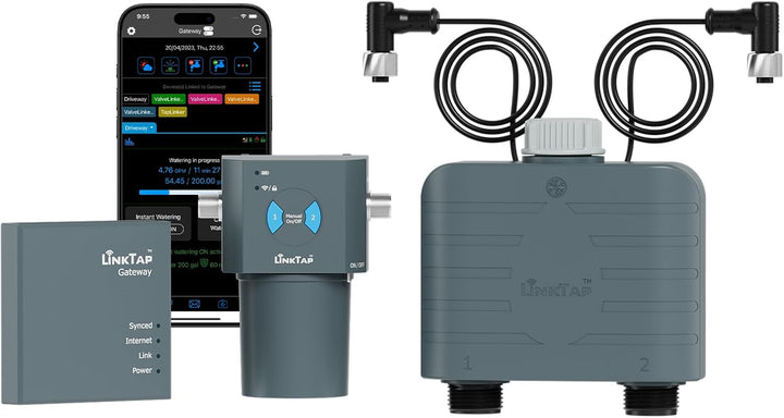LinkTap T1 Wireless Water Timer Kit - 2 Zone (with Gateway)