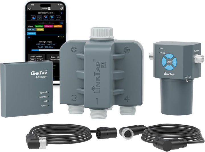 LinkTap Q1 Wireless Water Timer Kit - 4 Zone (with Gateway)