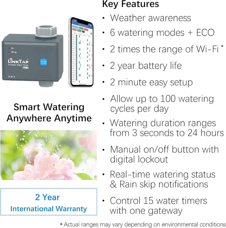LinkTap G1S Wireless Water Timer Kit (with gateway)
