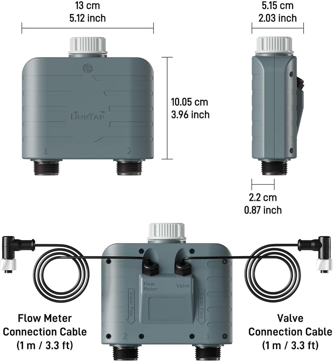 LinkTap T1 Wireless Water Timer Kit - 2 Zone (with Gateway)