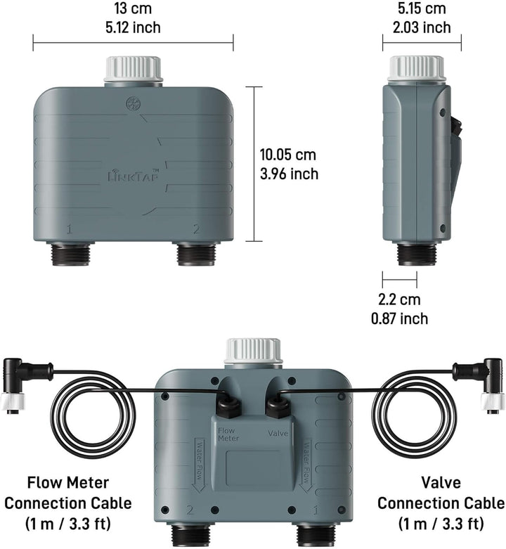 LinkTap T1 Wireless Water Timer Kit - 2 Zone (with Gateway)