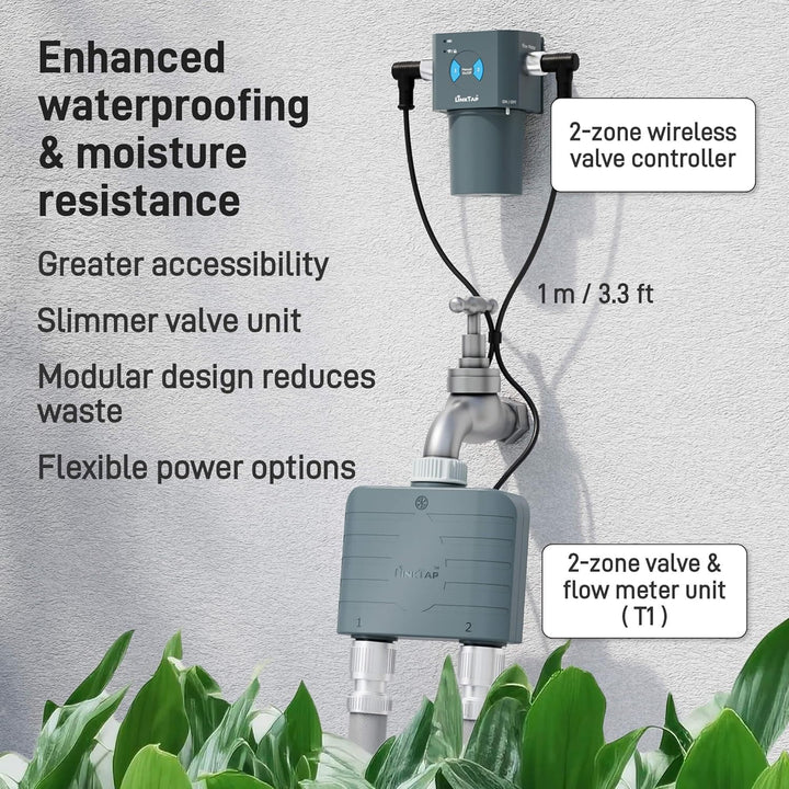 LinkTap T1 Wireless Water Timer Kit - 2 Zone (with Gateway)