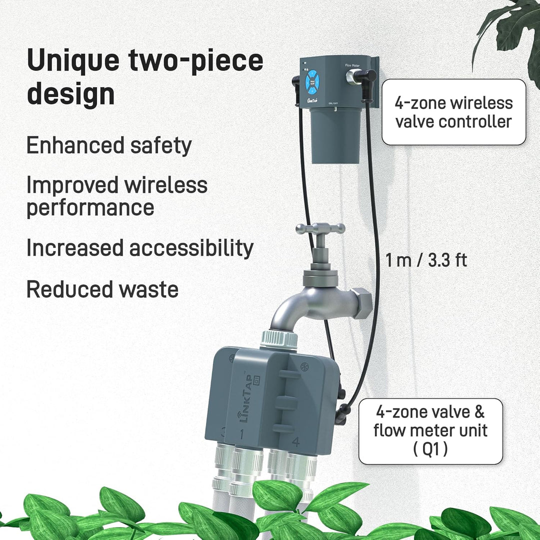 LinkTap Q1 Wireless Water Timer Kit - 4 Zone (with Gateway)
