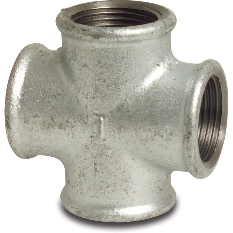 Galvanised Cross, Female Thread - 1/2"