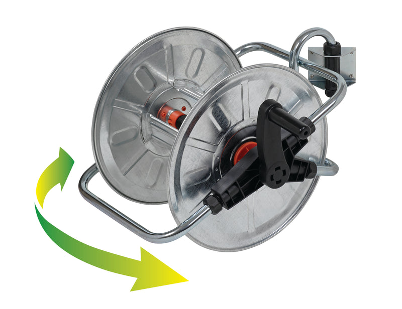Wall Mounted Hose Reel Galvanised Steel - 50m x 1/2"