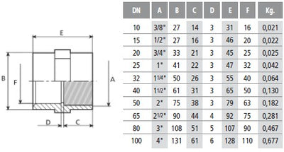 PVC Adaptor Socket - Plain with Female Thread