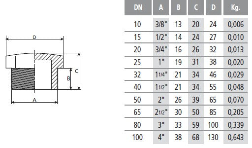 PVC Threaded Plug - Male Thread