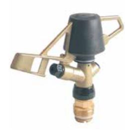 Perrot 3/4" Full or Part Circle Impact Sprinkler 3/4" Male, Twin Nozzle, Flow Rate 1.32 - 1.77 m3/h, Throw Diameter 29mtr