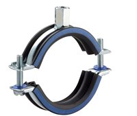 90mm Rubber Lined Steel Pipe Clamp M10