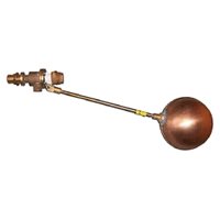 Brass Float Valve - 1" thread - 8" x 7/16" copper float